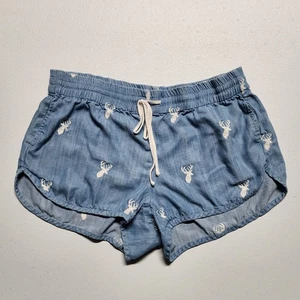 Judith March Shorts Damen Large Hirsch blau bestickt Kordelzug Gummibund - Bild 1 von 13