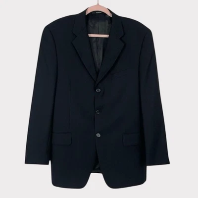 Abrigo Blazer Abrigo Joseph Abboud Vintage Para Hombre Negro Tres Botones Lana Foto 1 de 4