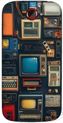 Cover per Htc One S,in plastica rigida,design vintage - Immagine 1 di 4