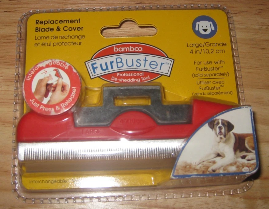 Hoja de repuesto y cubierta de bambú FurBuster herramienta de desprendimiento perro grande nueva con etiquetas Foto 1 de 2