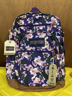 JanSport Backpack Cool Student Purple Petals with 15-inch Laptop Sleeve NEW - Image 1 of 2