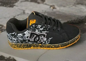 Men's Shoes DC Gaveler Casual Low Top Skate Shoes - Black/Gray/Orange - Picture 1 of 5