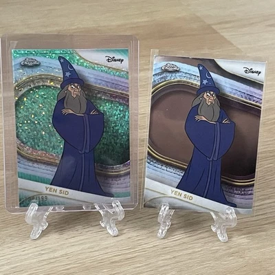 2025 Topps Chrome Disney Aqua Refractor /199 Yen Sid Fantasia Sorcerer and Base - Image 1 of 3