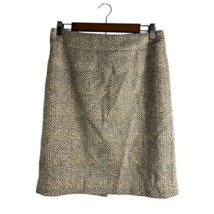 J. Crew Size 4 Wool Blend Lined Tweed Mini Skirt Plaid Multicolored Neutral - Picture 1 of 6