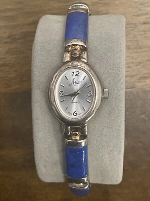 Женские кварцевые часы Aria Lapis Lazuli серебро синий НОВЫЙ аккумулятор - Изображение 1 из 4