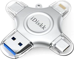 iDiskk 4 IN 1 USB Flash Drive iPhone Photo Storage Stick for iPhone iPad Android - Picture 1 of 6