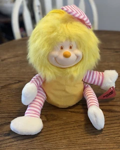 Vtg Sugar Loaf Stuffed Animal Plush Doll Yellow Fuzzy Hair Vinyl Face 1991 RARE - Picture 1 of 12