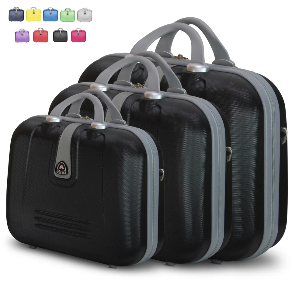 Set 3 Beauty Case Con Tracolla Rigido in ABS Ultraleggere Bagaglio a Mano 188 - Immagine 1 di 4