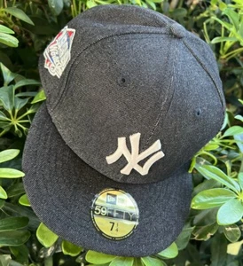 New Era New York Yankees Captain Denim Black 59FIFTY Fitted 7 1/4 Hat Cap - Picture 1 of 7