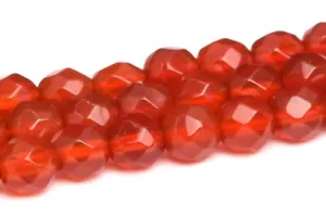 Perline corniola rossa naturale 4 mm grado AAA pietra preziosa rotonda sfaccettata perline sfuse - Foto 1 di 4