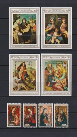 NIUE  STAMPS   RELIGIOUS ART  SOUVENIR SHEETS and STAMPS CHRISTMAS 1979 and 1980 Cover