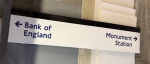 Genuine TFL London Underground Enamel tube sign Bank of England Monument - Picture 1 of 1