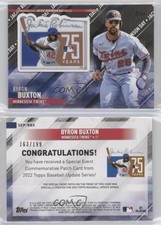 2022 Update Special Event Manufactured Relics Black /199 Byron Buxton Patch