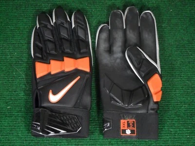Guantes de fútbol americano acolchados Nike Clemson Tigers Hyperbeast 2.0 Lineman negros naranjas Foto 1 de 2