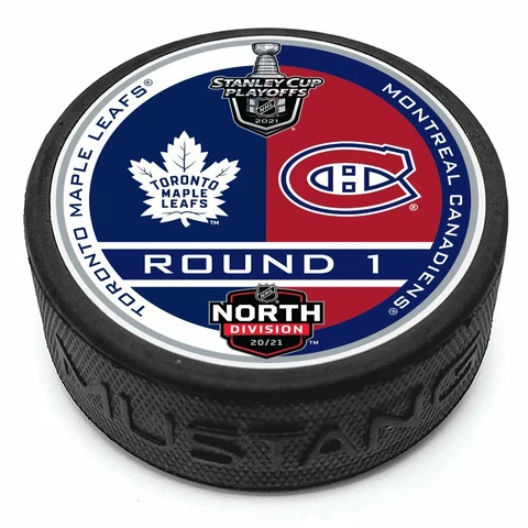 2021 Stanley Cup Playoffs Textured Puck Toronto Maple Leafs & Montreal Canadiens Cover