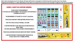 White Toner Water Slide Decal JDM License Plates Generic For H-W 1/64 - Picture 1 of 2