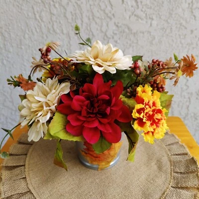 Классический осенний цветок цветочный центральный элемент осень День благодарения стол аранжировка  - Изображение 1 из 4