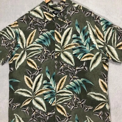 Boca Classics Hawaiian Shirt Tropical Palm Leaf Button Up Green XXL - Image 1 of 4