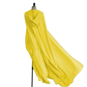 Retro Lady Chiffon Cloak Cape Long Hooded Robe Jacket Fancy Dress Cosplay Jacket - Picture 1 of 18