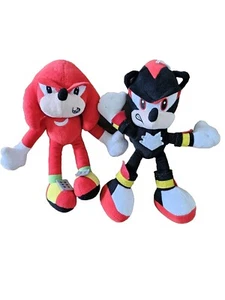 Sonic The Hedgehog Shadow Black & Knuckles Plush 10” Stuffed Animal Pair Sega - Picture 1 of 10