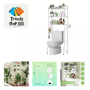 Over The Toilet Storage Rack, Metal 3 Tier Bathroom Organizer Shelf with Pape... - Picture 1 of 7