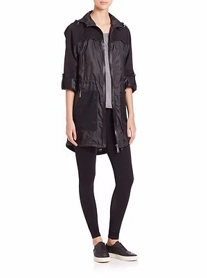 Elie Tahari Women's Black Molly Packable Long Sleeve Rain Coat, XS X-Small  7803 - Image 1 of 3