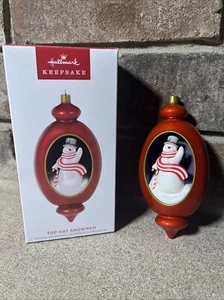 Sombrero de copa Hallmark muñeco de nieve recuerdo adorno 2022 edición limitada regalo VIP - Imagen 1 de 9