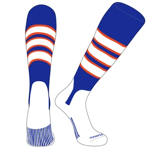 PEAR SOX OTC Baseball Softball Stirrup Socks (C, 5in) Royal, Orange, White - Picture 1 of 3