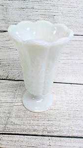 E.O. vintage BRODY CO grande vaso felce fiore vetro latte bianco 9" M5200 Cleveland - Foto 1 di 6