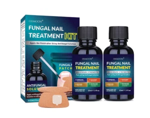 Toenail Fungus Treatment Extra Strength Kit: Nail Repair Liquid Solution Patches - Picture 1 of 8