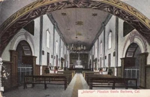 J09.Vintage Postcard.Interior of Mission Santa Barbara, California. USA - Picture 1 of 1