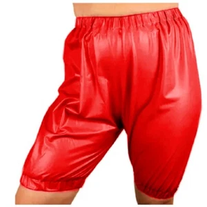 Boxer in gomma lattice pura gomma rosso pantaloncini sportivi cosplay lettera 0,4 mm S-XXL - Foto 1 di 2