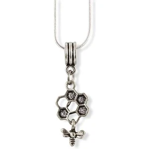 Bee Jewelry Bee Necklace Pendant Gifts Honeycomb Jewellery - Picture 1 of 4