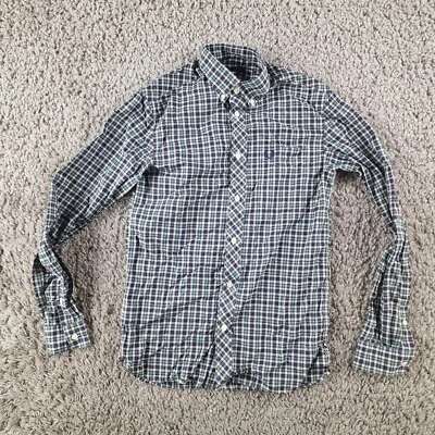 Fred Perry Shirt Mens Extra Small Check Long Sleeve Button Up Blue Green - Image 1 of 4