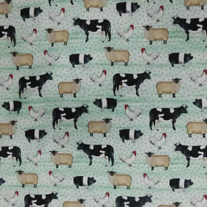 Quilting Patchwork Sewing Fabric Springhill Farm Animals 50x55cm FQ - Foto 1 di 3