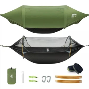 Rivenlo Camping Hammock Tent with Mosquito Net & RainFly, 3 in 1 Waterproof Ligh - Picture 1 of 9