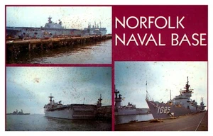 Postcard - Norfolk Naval Base Norfolk Virginia Multiview Chrome Unposted RD51-S - Picture 1 of 7