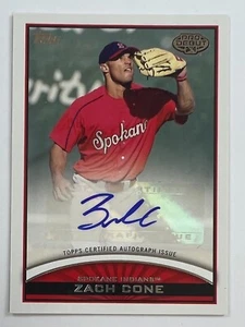 2012 Topps Pro Debut #PDA-ZC Zach Cone Auto AR65 - Picture 1 of 2