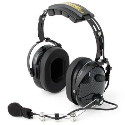 Over The Head Two Way Radio Headset Carbon Fiber Race Communications Electronics - Image 1 of 4