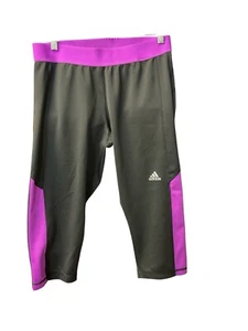 Adidas Tech Fit Schwarz & Lila Leggings Cropped Climalite Jugend Mädchen L - Bild 1 von 4
