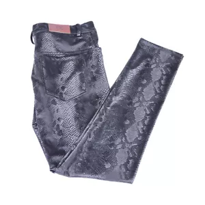 Pantaloni uomo skinny pelle di serpente finta pelle pu leggings foderati in pile morbidi - Foto 1 di 9