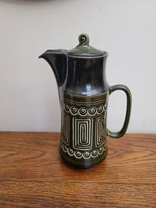Sylvac 4202 Totem Coffee Pot Hot Water Jug Dark Green Glazed - Picture 1 of 7