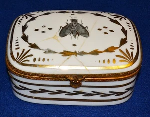 Antike oder Vintage Napoleonische Goldene Biene Deckel Schmuckschatulle restauriert - Bild 1 von 5