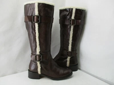 Botas hasta la rodilla forradas de piel sintética con cremallera de cuero marrón Banana Republic para mujer talla 7,5 M  Foto 1 de 4