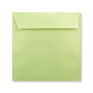155 x 155 Lime Green Square Pearlescent Envelope | Peel/Seal | Straight Flap - Picture 1 of 3