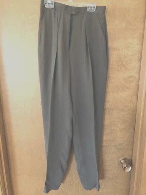 Jones New York 100% Brushed Silk Pants Trousers Sz 4 Bronze Brown Vin 90s Nu$! - Image 1 of 4