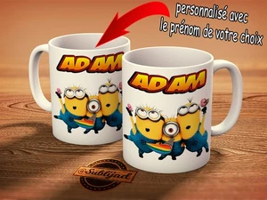 Mug Tasse Personnalisé Avec Prénom de Votre Choix Illustration Les Minions - Picture 1 of 1