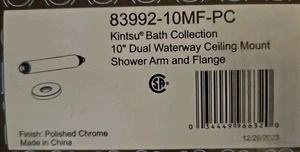 Brizo Kintsu 10" Dual Wasserweg Deckenhalterung Duscharm und runder Flansch Chrom - Bild 1 von 1