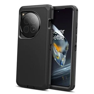 for OnePlus 12 Case Heavy Duty Dust Proof Dual Layer Shockproof Port Black - Picture 1 of 7
