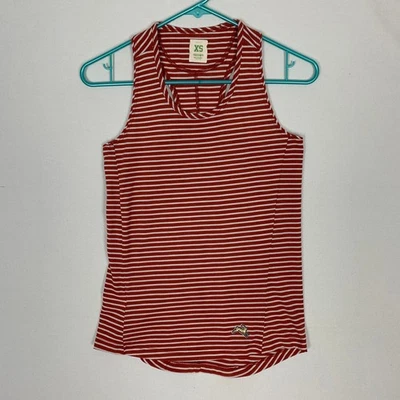 Camiseta sin mangas Tracksmith roja blanca a rayas espalda deportiva para mujer XS Foto 1 de 4